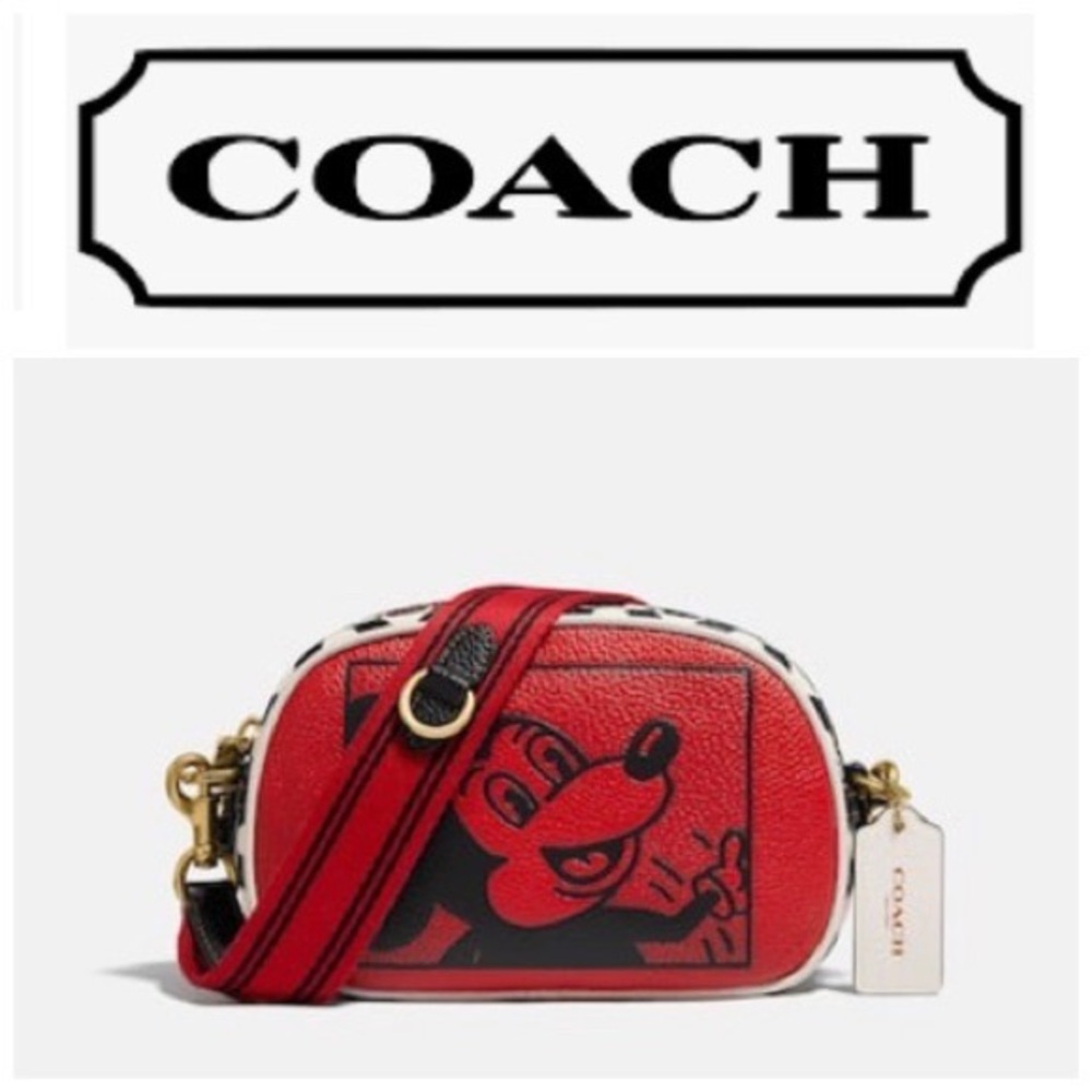 🆕COACH DISNEY MICKEY MOUSE X KEITH HARING BADGE CAMERA CROSSBODY